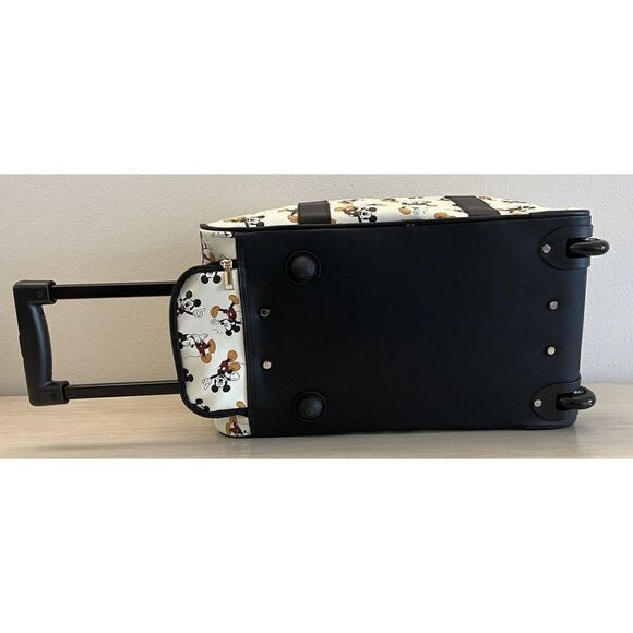 Mickey Mouse BioWorld 20” Rolling Ivory Duffle Bag Luggage Carry On NEW - Picture 4 of 9